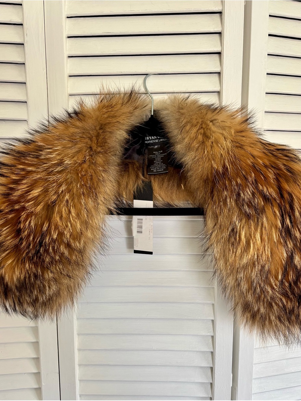 Bryan Boy by Adrienne Landau Real Fur Pure Silk Pull Through Scarf NWT One Size